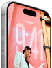 iPhone 17 Pro, Vorderseite, zeigt den iOS 26 Sperrbildschirm, Dynamic Island oben, Actiontaste, Lautstärketasten