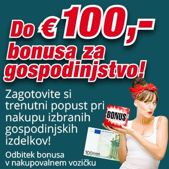 Zagotovite si gospodinjski bonus zdaj do 100 € !