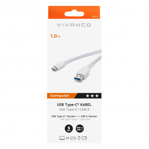 VIVANCO USB Typ C Adapter-Kabel 1m