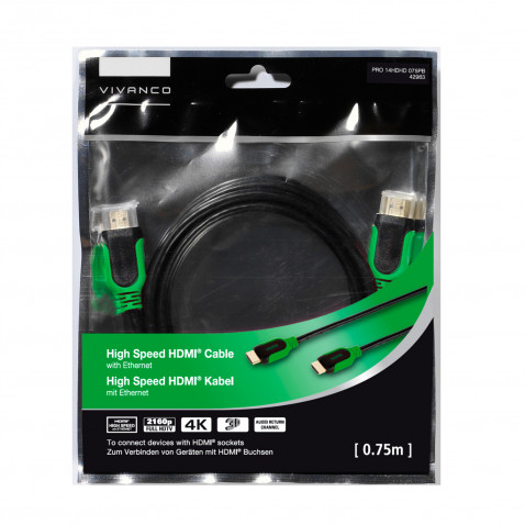 VIVANCO 42963 0,75m HSP HDMI Kabel