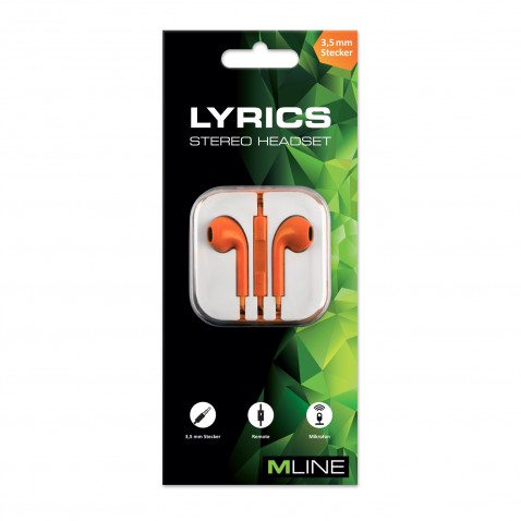 MLINE Stereo Pod Headset orange 3,5 mm