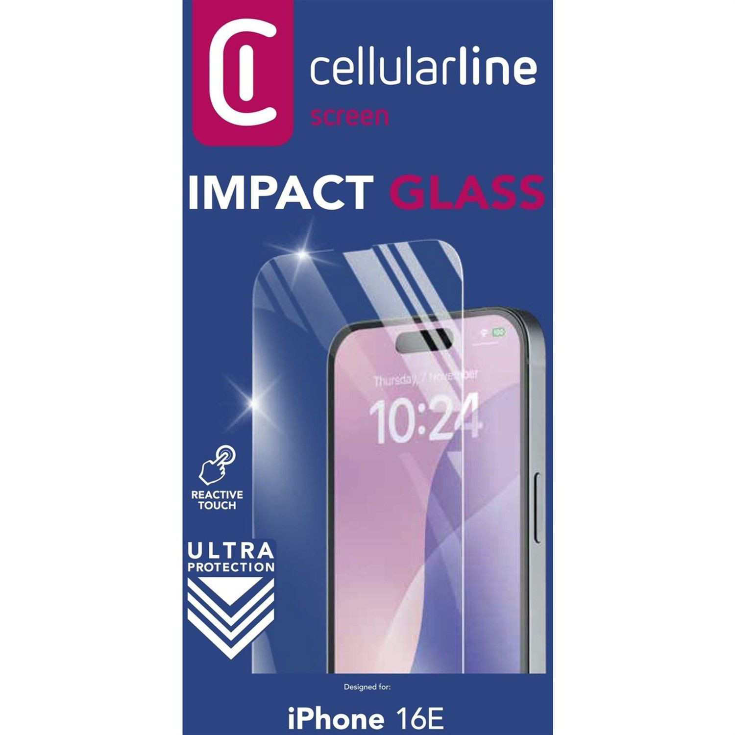 Cellularline Impact Glass Vetro Temperato Per IPhone 6S: Durezza 9H, Anti-Bolle E Trasparente. Protezione Schermo HD.