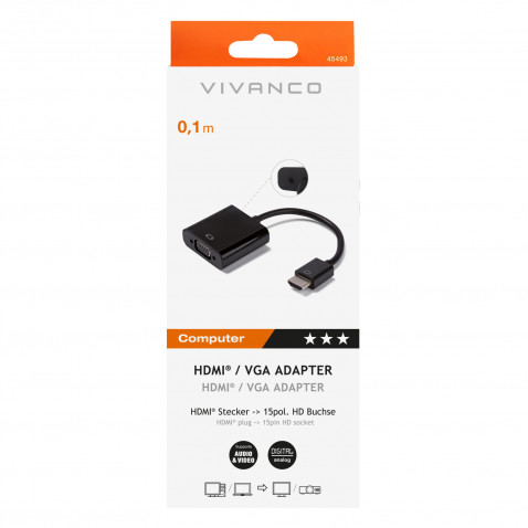 VIVANCO HDMI - VGA adapter crna VIVANCO