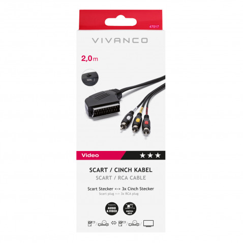 VIVANCO Scart-Cinch povezava 2m 47017 2