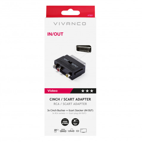 VIVANCO Cinch-Scart-Adapter IN-OUT 47021