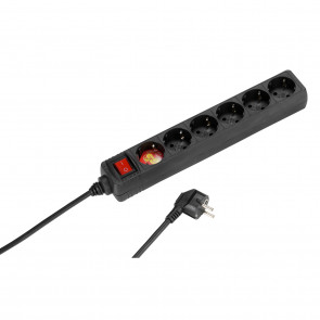 VIVANCO 6-ter vticni trak crne barve 1,4