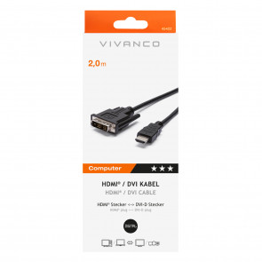 VIVANCO HDMI na DVI kabel crna 2m 45422