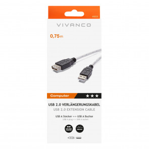 VIVANCO USB 2,0 podaljšek 0,75m VIVANCO