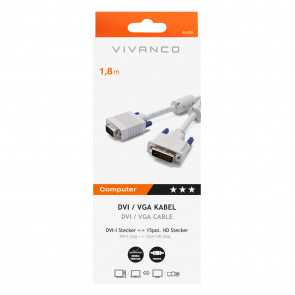 VIVANCO DVI-I VGA Prikljucni kabel, 1,8