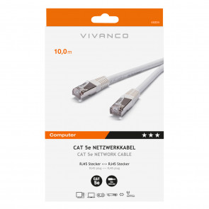 VIVANCO CAT 5e Omrežni kabel bel 10m CC