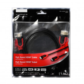 VIVANCO HDMI kabel z Ethernetom, rdece