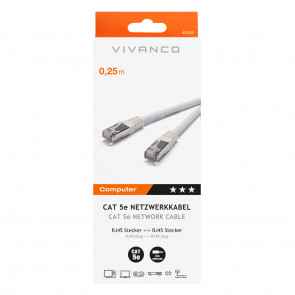 VIVANCO CAT 5e Omrežni kabel bel 0,25m 5