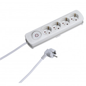 Vivanco 4-vticnica bele barve 4m, velik