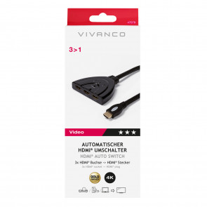 VIVANCO Avtomatski HDMI preklopnik 3 v 1