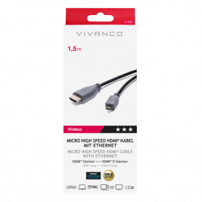 VIVANCO Kabel Micro HDMI na HDMI 1,5m Za