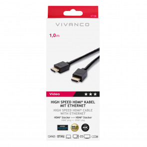 VIVANCO Visokohitrostni HDMI-Ethernet 1m
