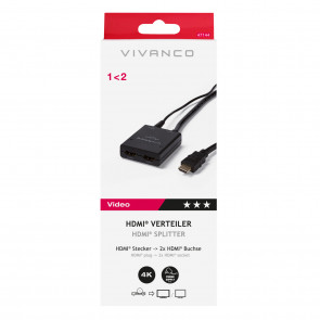 VIVANCO HDMI Verteiler 1 aus 2, 0,5m