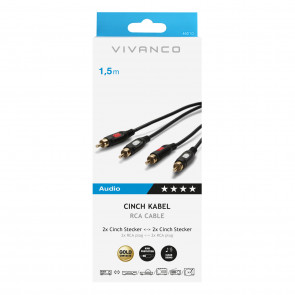 VIVANCO Cinch povezava stereo, 1,5m 1,5m