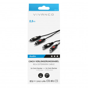 VIVANCO podaljšek Cinch, stereo 2,5m