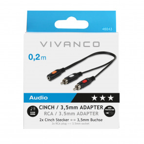 VIVANCO Adapter Cinch-Klinke 0,2m 46043