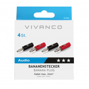 VIVANCO Bananenstecker Kabel max. 2mm