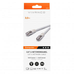 VIVANCO Omrežni kabel Cat 6 3m bel 3 m 6