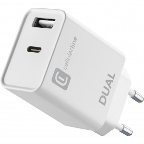 Celularni polnilnik DUAL 20W bel 1x USB