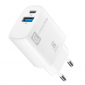 Dvojni polnilec Cellularline USB 25 W